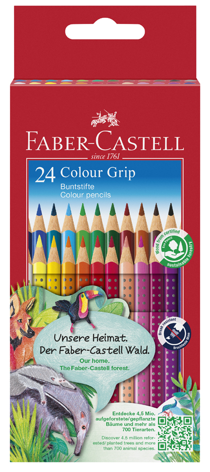 FABER-CASTELL Crayons de couleur Colour GRIP, étui de 24