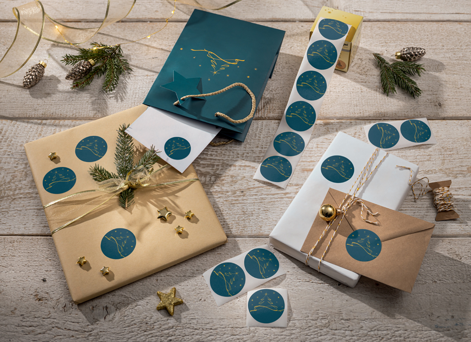 Stickers de Noël, sur rouleau