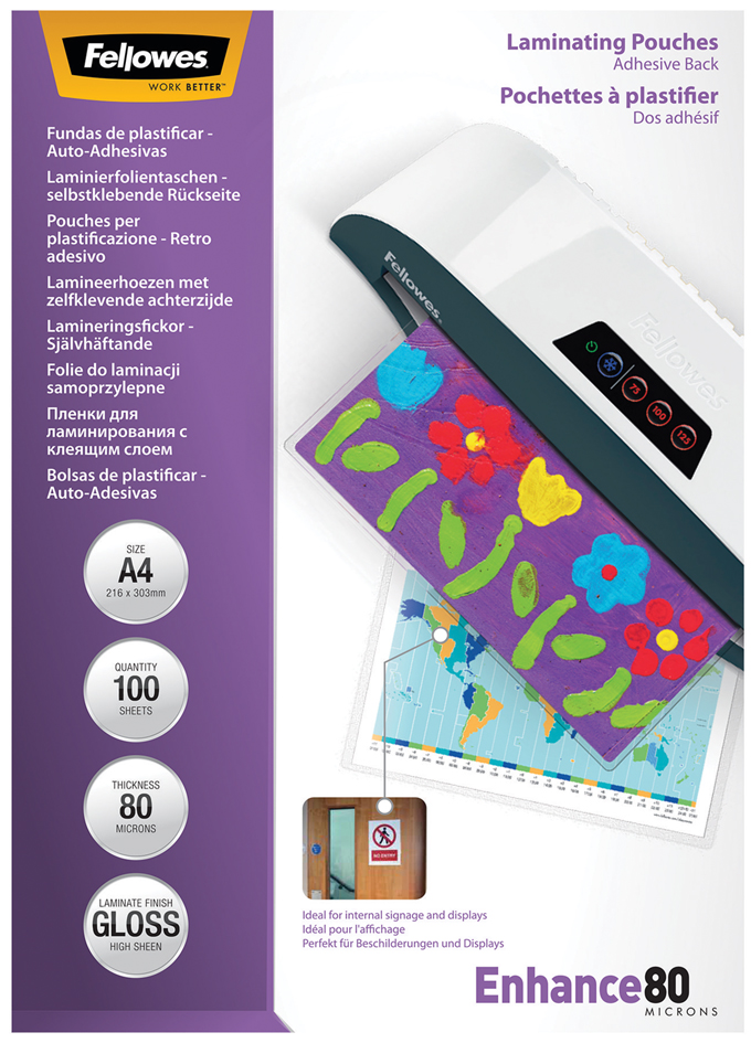 Fellowes Pochette de plastification Peel&Stick, A4