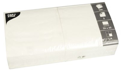 PAPSTAR Serviettes, 330 x 330 mm, 2 plis, blanc