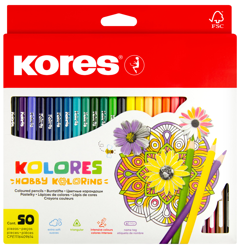 Kores Crayons de couleur triangulaires 'Hobby Koloring',