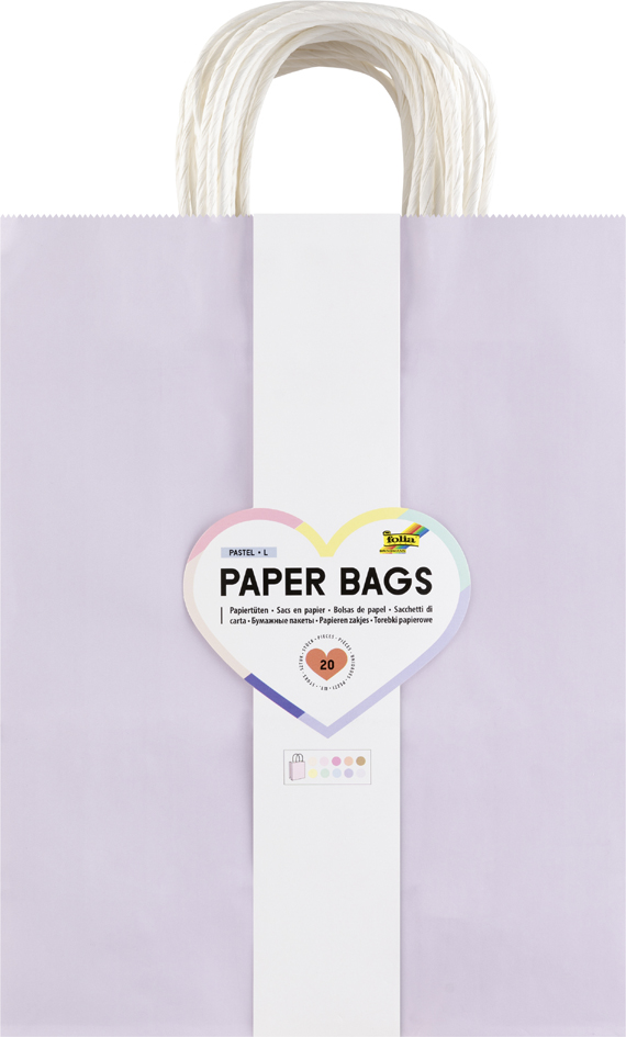 folia Sac en papier PASTEL, taille: L, assorti