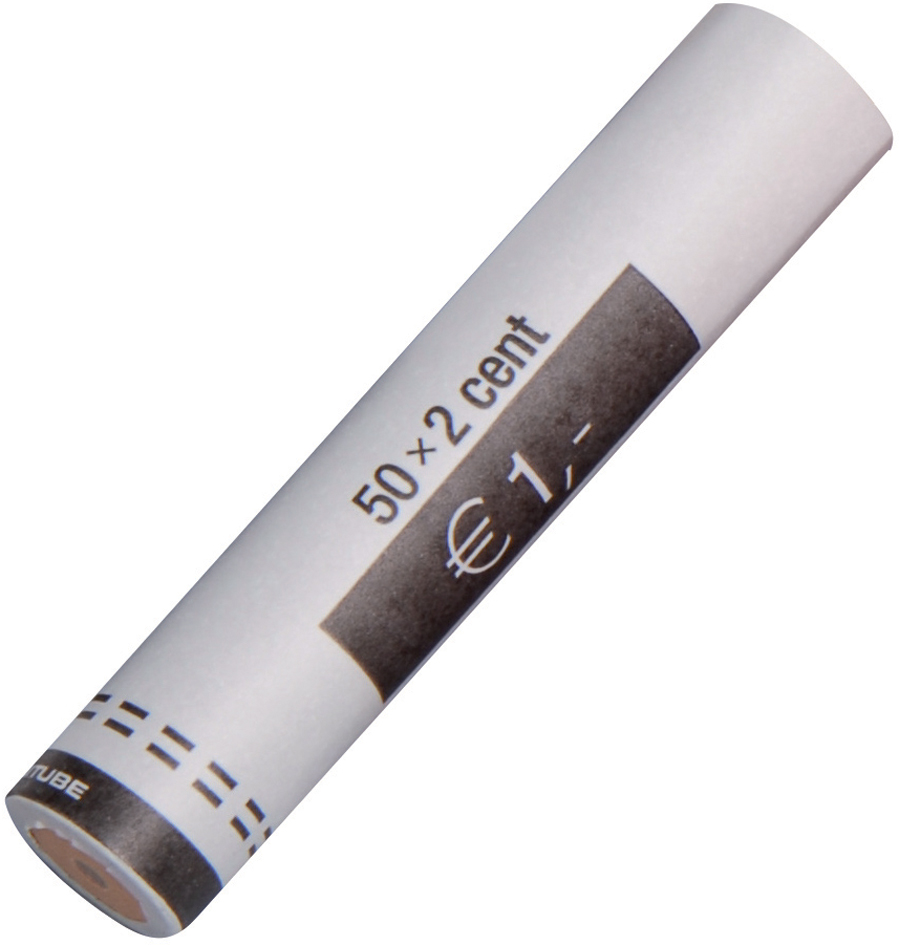 RESKAL Tube à monnaie pour pièce Euro, papier, 50 x 0,02 EUR