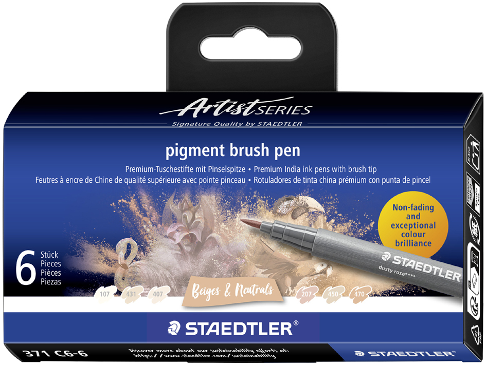 STAEDTLER Feutre pigment brush pen 'Nudes & Beiges'