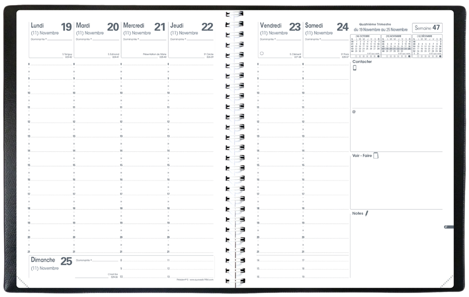 Agenda scolaire "Président S Sept", grille