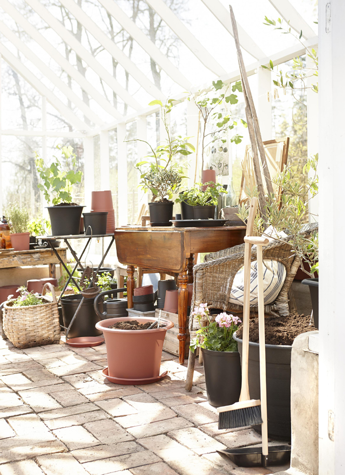 Pots de fleurs, rond