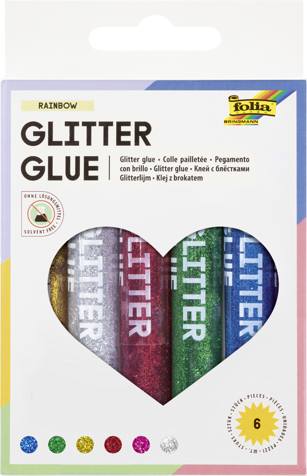 folia Colle pailletée ' Glitterglue', 9,5 ml, couleurs