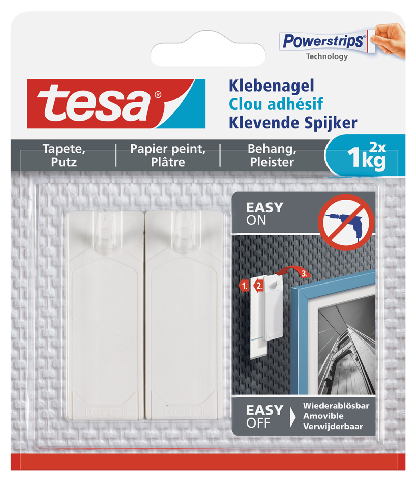 tesa Powerstrips Clou adhésif pour papier peint et plâtre