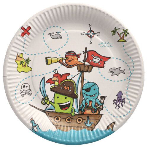 Assiettes jetables, carton, motifs enfan
