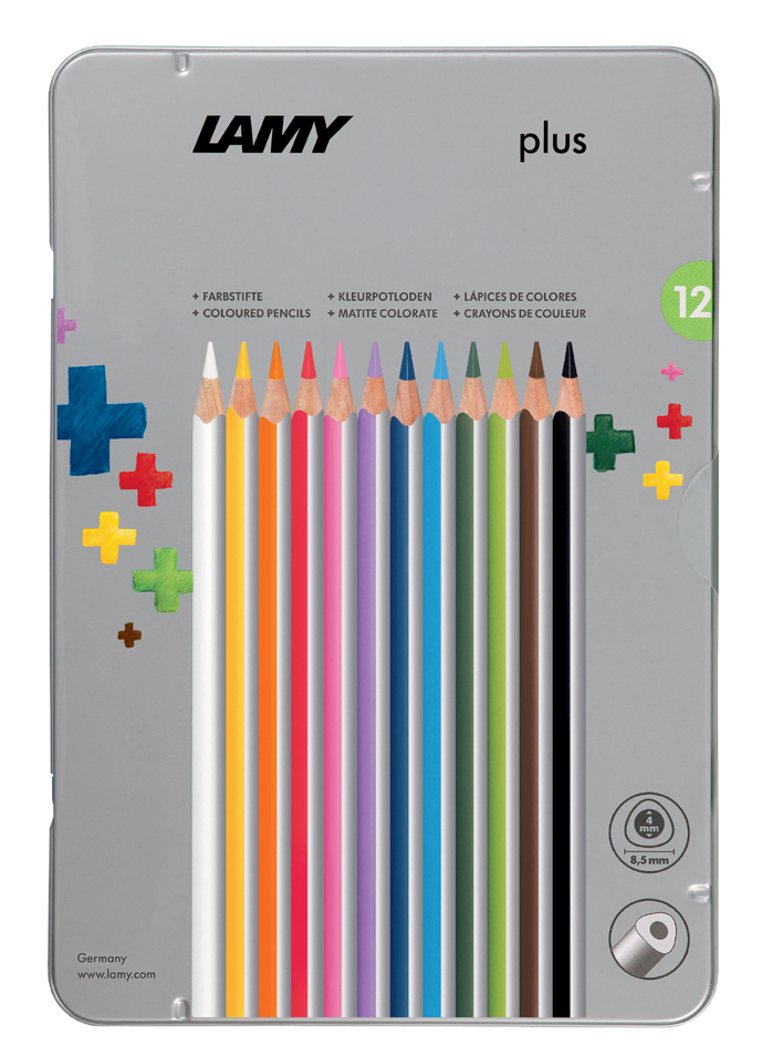 LAMY Crayon de couleur triangulaire plus, étui métal de 12