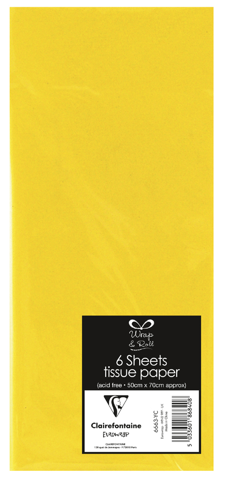 Clairefontaine Papier de soie, (l)500 x (H)700 mm, jaune