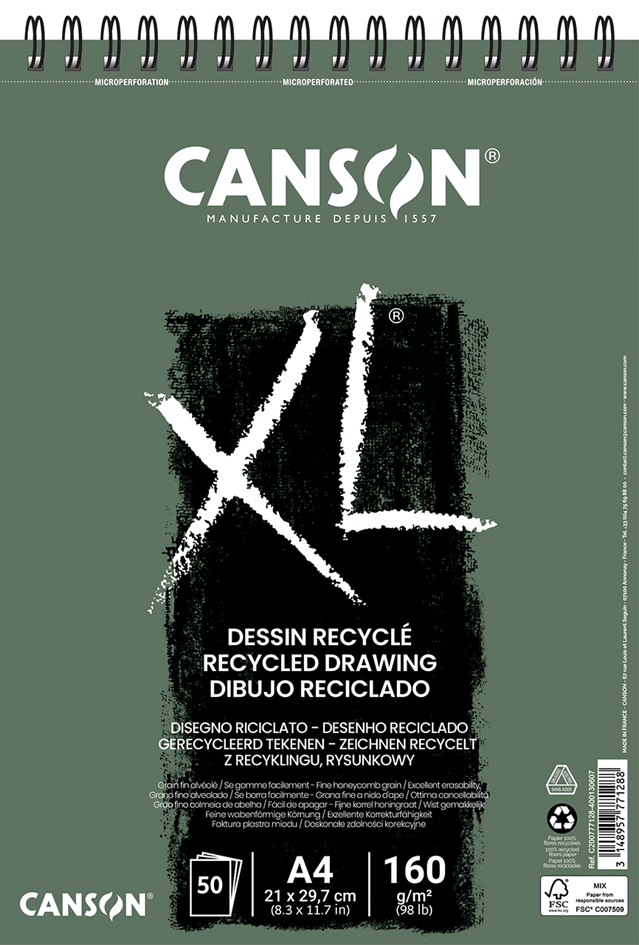 CANSON Bloc à croquis et études 'XL DESSIN RECYCLE', A3