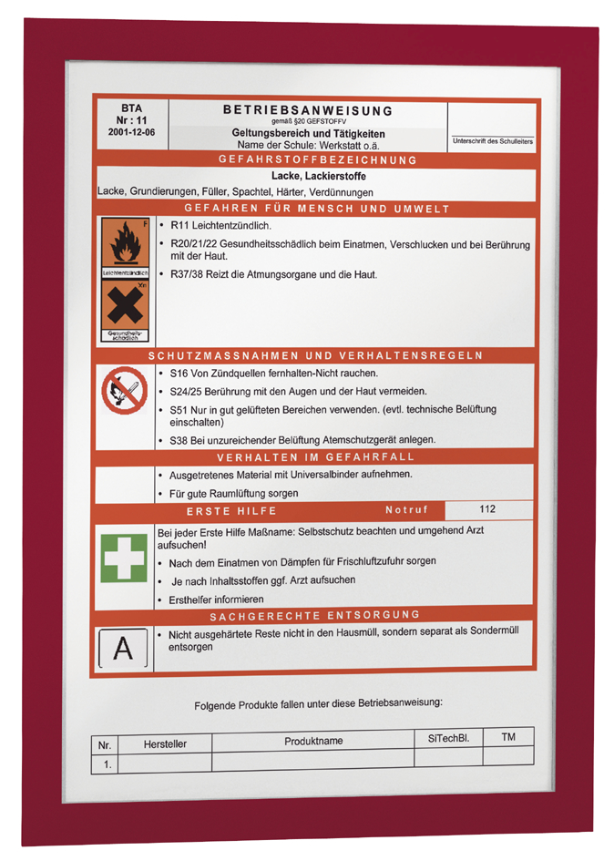 DURABLE Cadre d'affichage magnétique DURAFRAME, A4, rouge