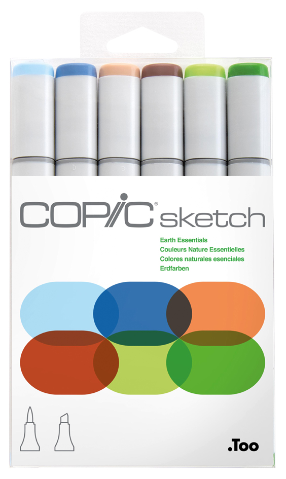 COPIC Marqueur sketch, kit de 6 'Earth Essentials'