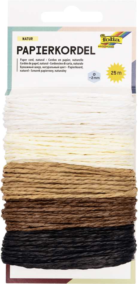 folia Cordon en papier NATURE, 5 m, assorti