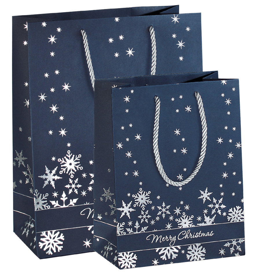 sigel Sac cadeau de Noël 'Silver Snowflakes', grand