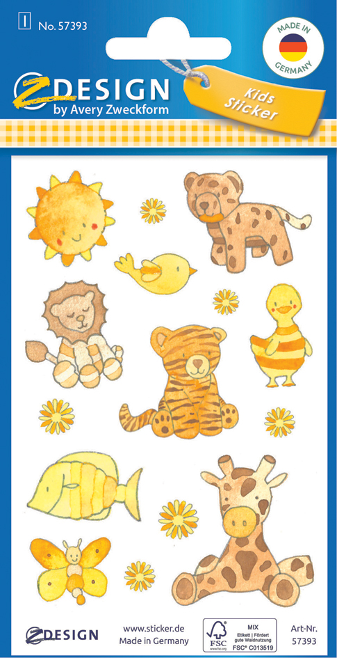 AVERY Zweckform ZDesign KIDS Sticker papier, jaune