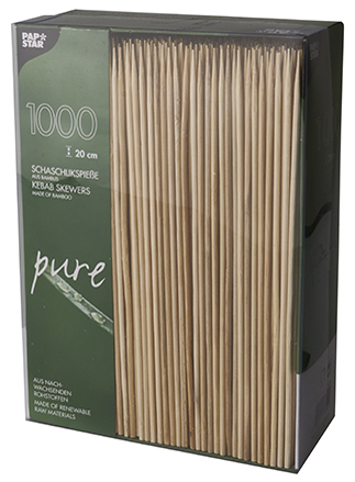 PAPSTAR Pique à brochette 'pure', bambou, longueur: 200 mm