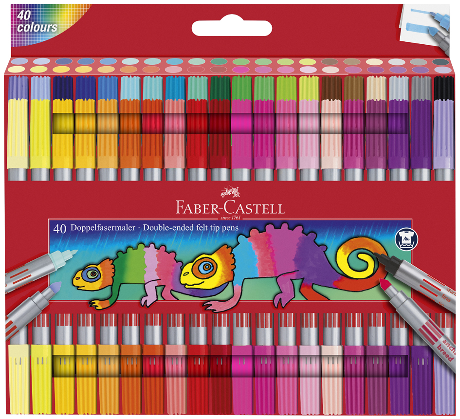 FABER-CASTELL Feutre double pointe, étui de 40