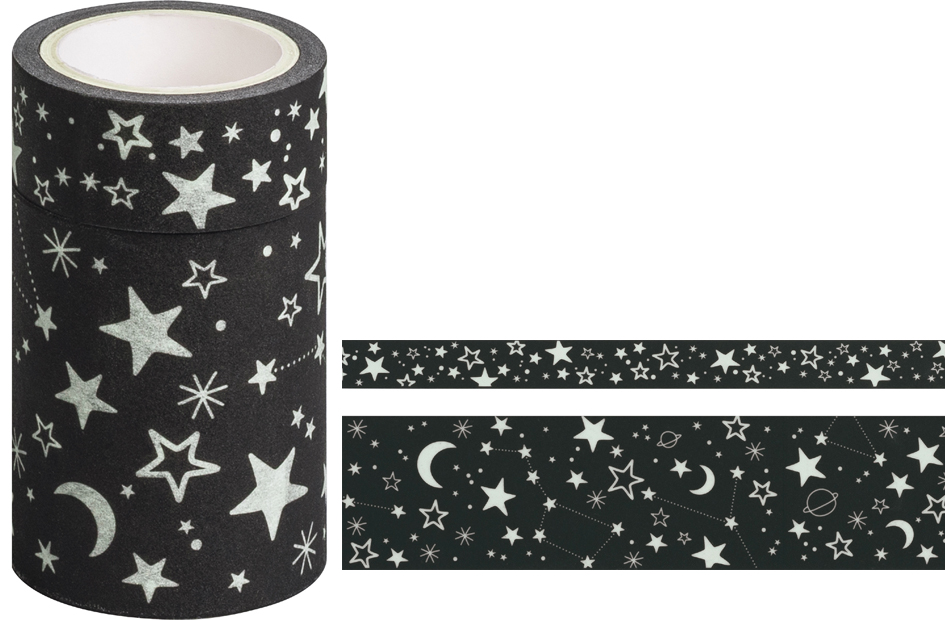 HEYDA Ruban adhésif décoratif Glow in the dark 'Étoiles'