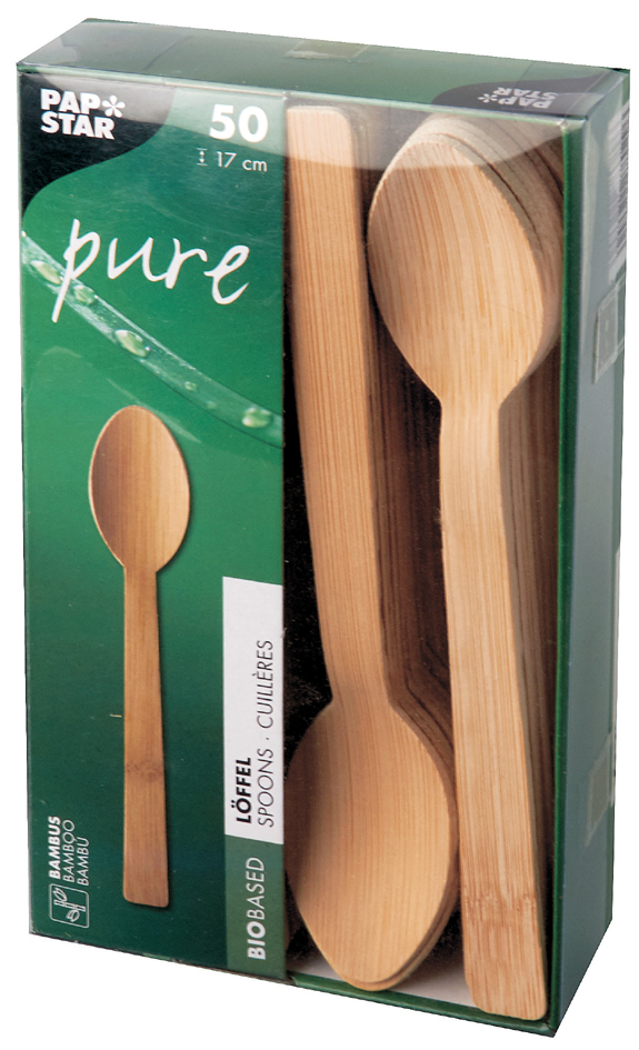 PAPSTAR Cuillère en bambou 'pure', longueur: 170 mm, par 50