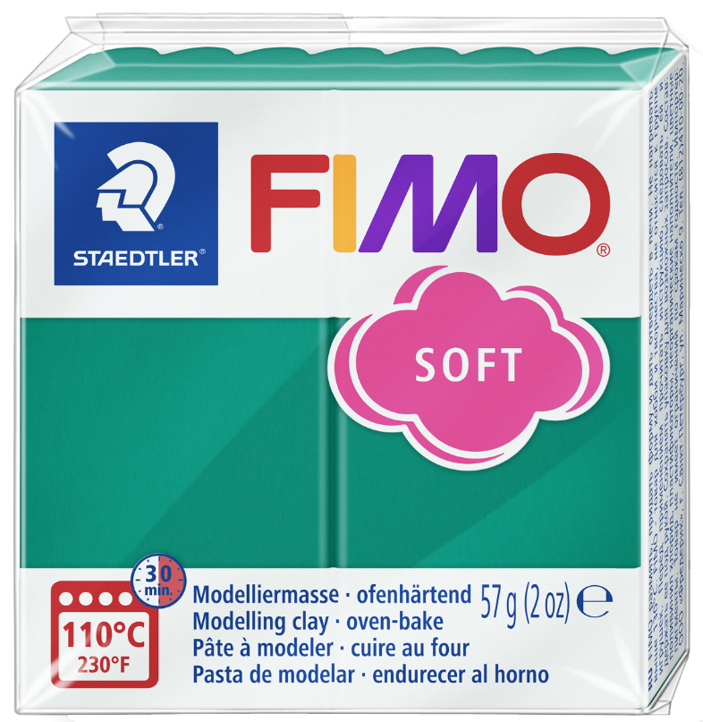 FIMO Pâte à modeler SOFT, à cuire, 57 g, vert émeraude