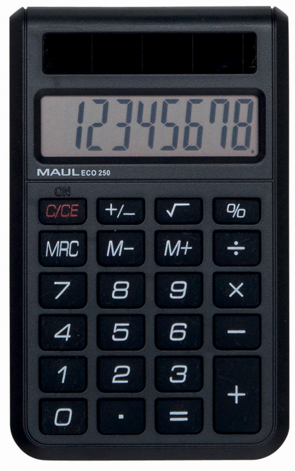 MAUL Calculatrice de poche ECO 250, 8 chiffres, noir