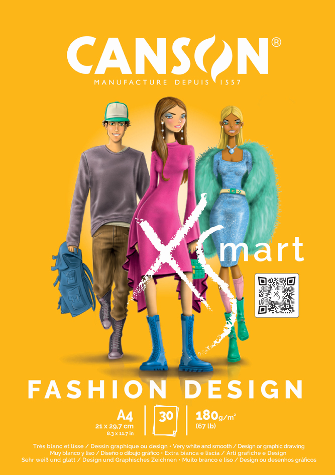 CANSON Bloc de dessin XS'MART FASHION DESIGN, A4