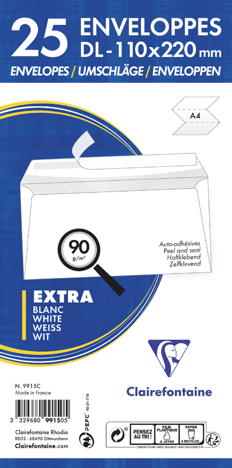 Paxels enveloppes bandes adhésives