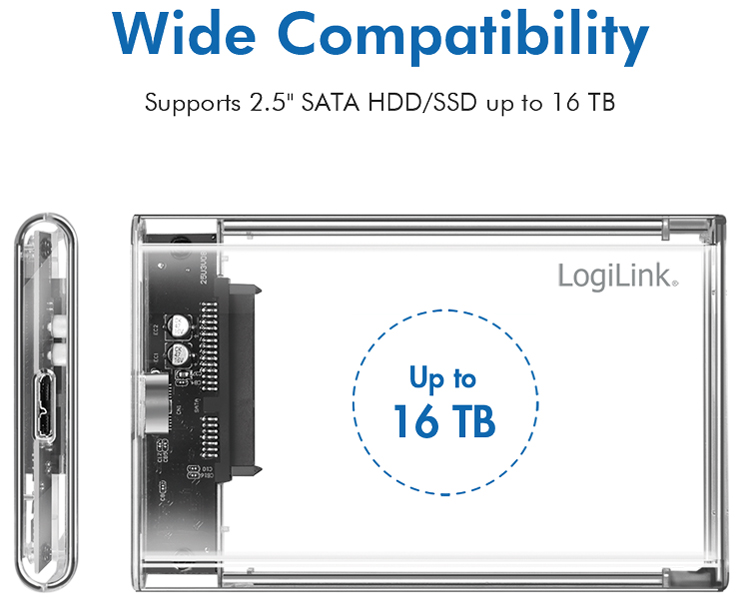 LogiLink Boîtier pour disque dur SATA 2,5', USB 3.0