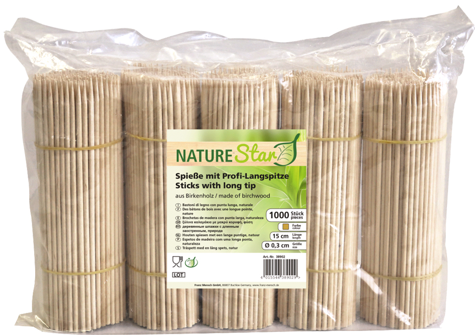 Visuel de référence: Pique à brochette NATURE Star, 1.000 pièces en sachet plastique