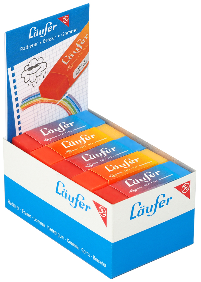 Läufer Gomme en plastique PLAST COLOR, en présentoir de 20