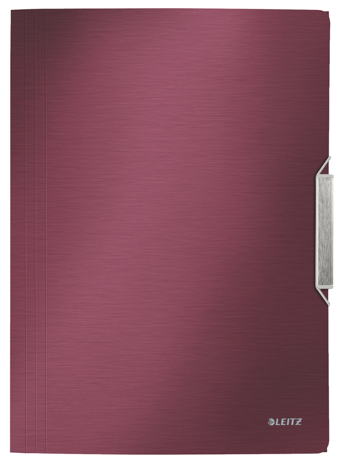LEITZ Chemise à élastique Style, A4, PP, rouge grenat