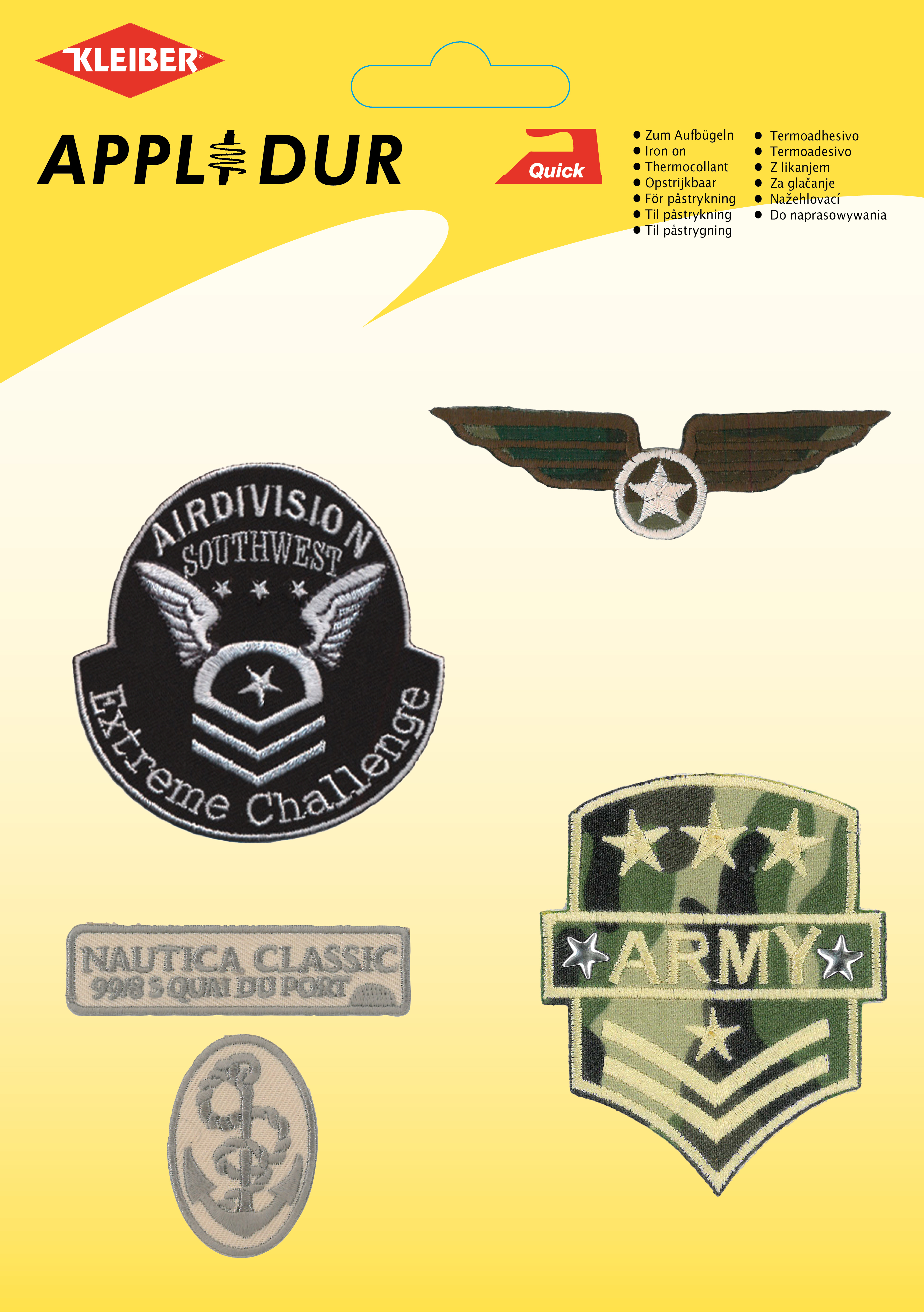 KLEIBER Assortiment d'applications 'Camouflage', 5 motifs
