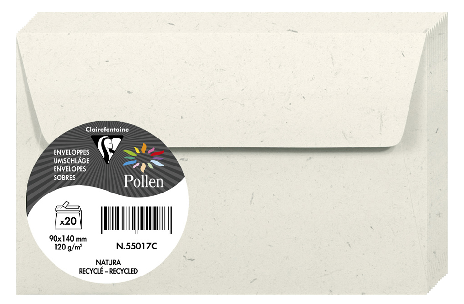 Pollen by Clairefontaine Enveloppes 90 mm x 140 mm, Natura