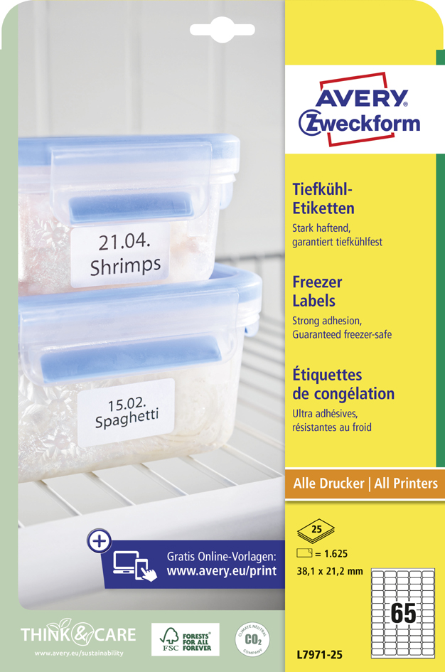 AVERY Zweckform Etiquette congélation, 30 x 50 mm, blanc