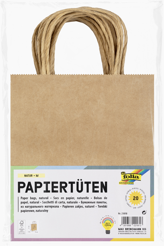 Sac en papier, naturel, emballage