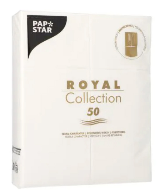 PAPSTAR Serviette pochette 'ROYAL Collection', blanc