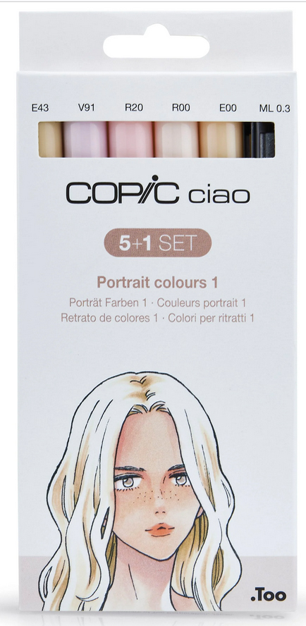 COPIC Marqueur ciao, kit de 5+1 'Portrait 1'
