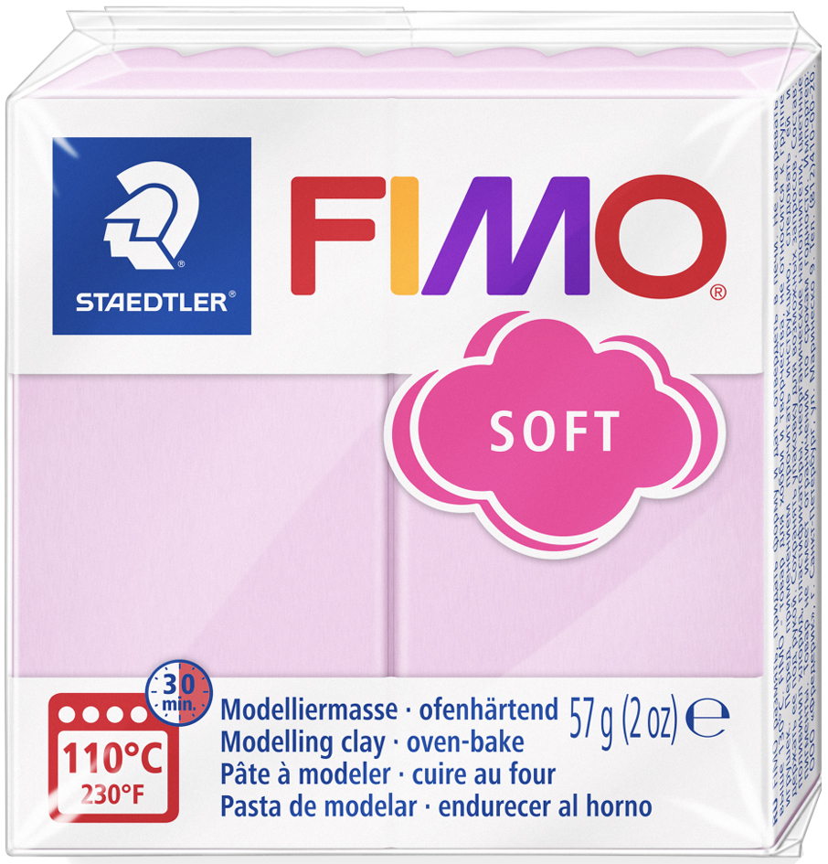 FIMO SOFT Pâte à modeler, à cuire, 57 g, rose pastel