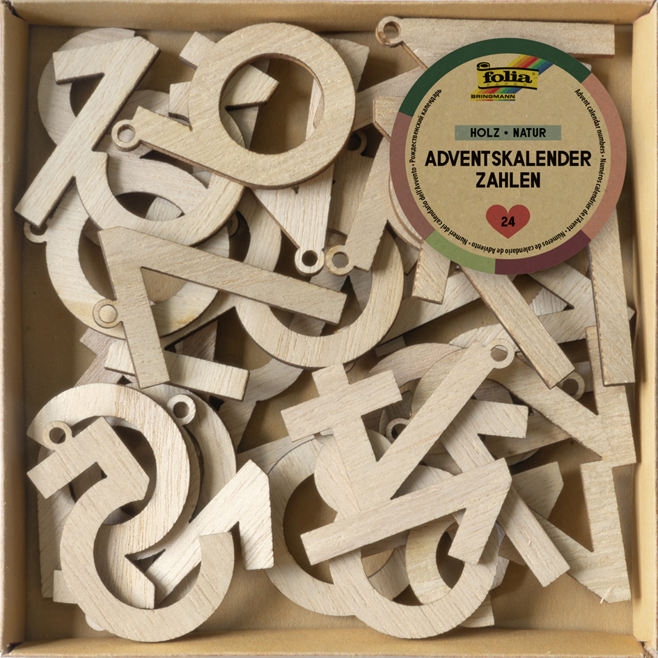 Calendriers de l'Avent, chiffres en bois