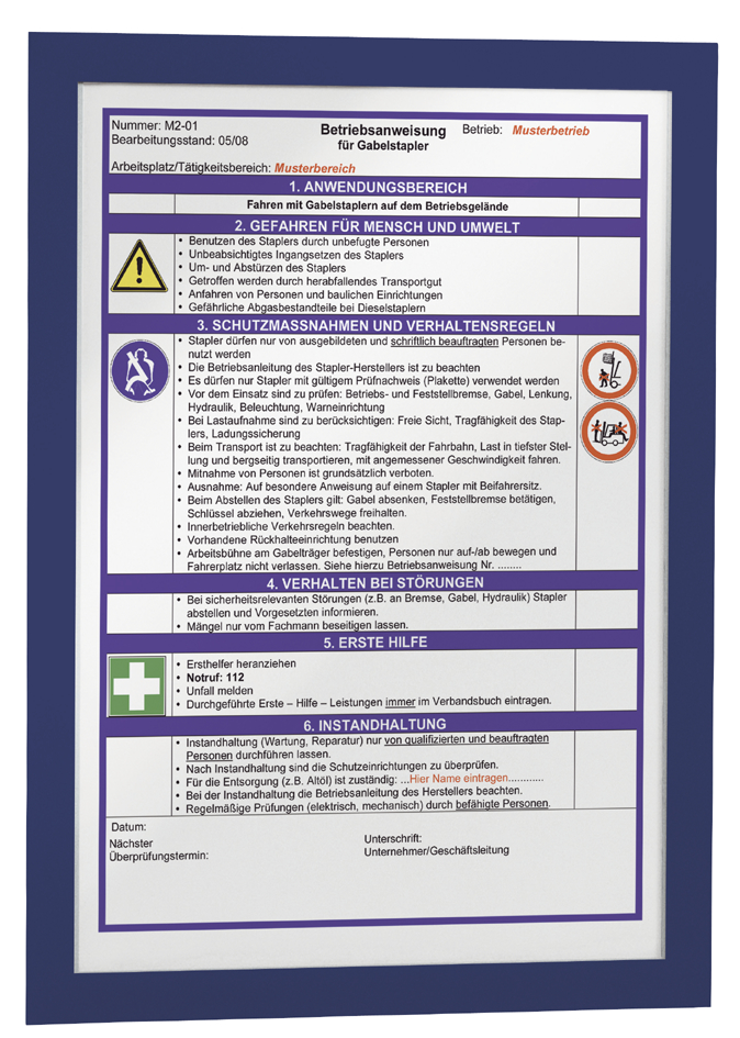 DURABLE Cadre d'affichage magnétique DURAFRAME, A4, bleu