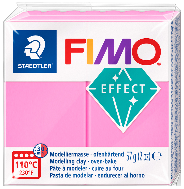 FIMO EFFECT Pâte à modeler, cuisson au four, rose fluo