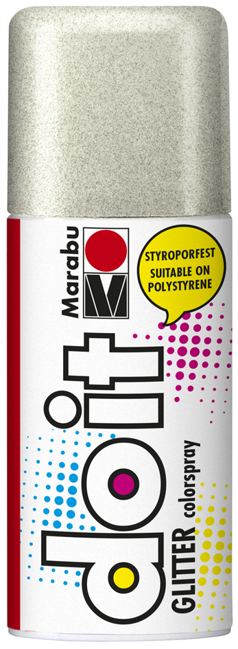 Marabu Peinture aérosol do it GLITTER, argent paillette