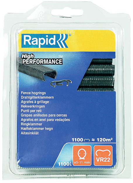 Rapid Agrafe à grillage VR22, revêtement plastique, gris