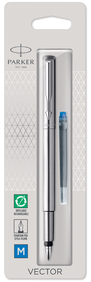 PARKER Stylo plume VECTOR, acier, taille de plume: M