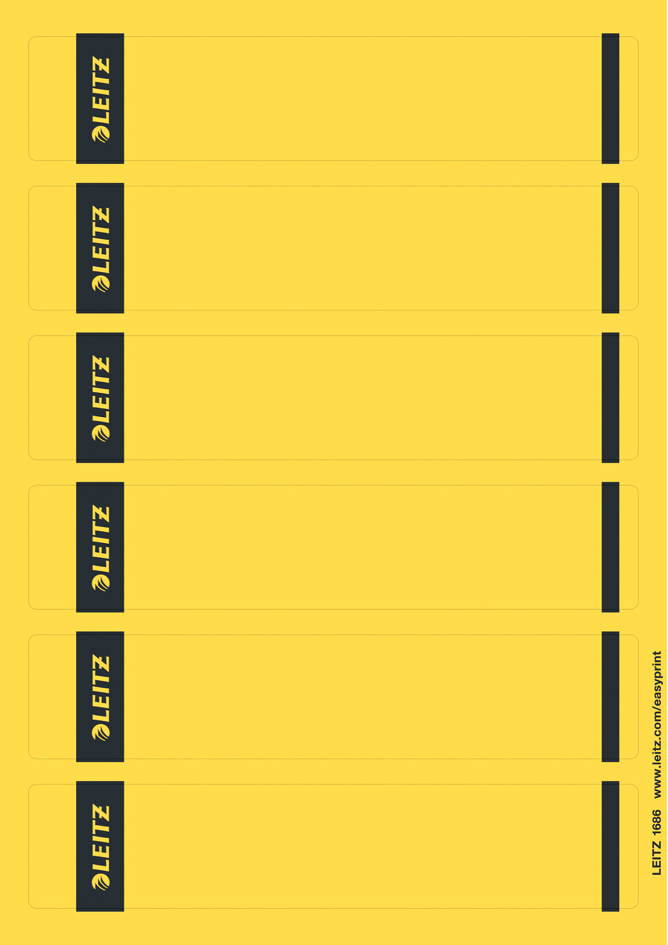 LEITZ Etiquette pour dos de classeur, 39 x 192 mm, jaune