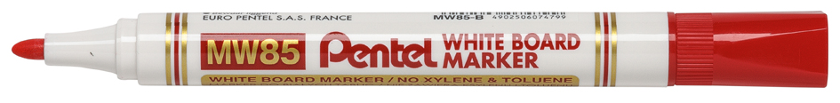 Pentel Marqueur pour tableau blanc MW85, pointe ogive, rouge