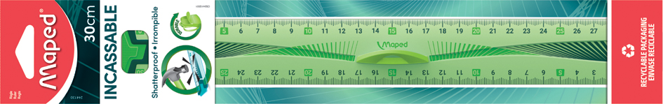 Règle plate Flex, 300 mm dans un étui de protection