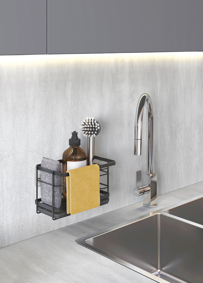 metaltex Rangemment pour évier U-Fix Tokyo LAVA, noir mat